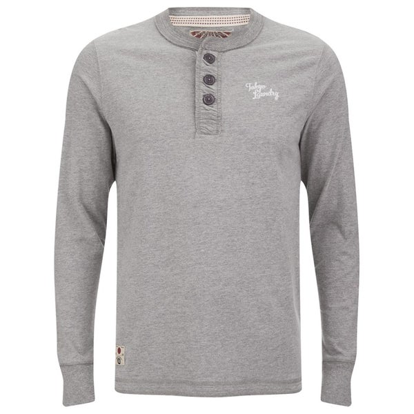 Tokyo Laundry Men's Channing Button Long Sleeve Top - Mid Grey Marl