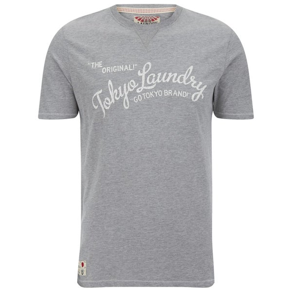 Tokyo Laundry Men's Norman Printed T-Shirt - Mid Grey Marl