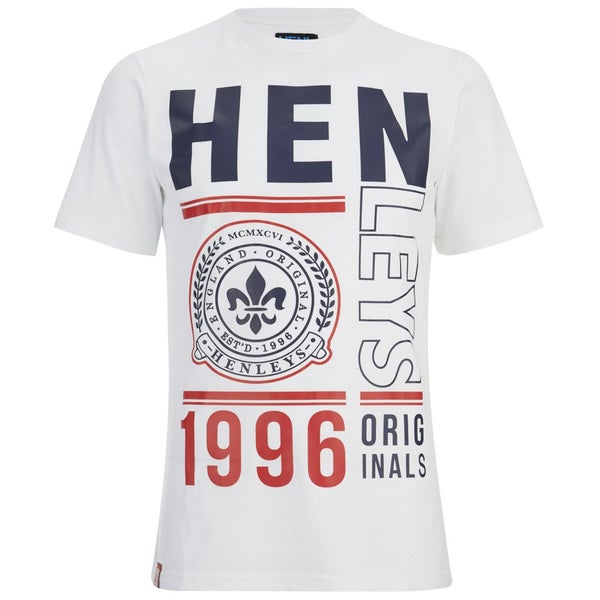 T -Shirt Henleys pour Homme Block -Blanc