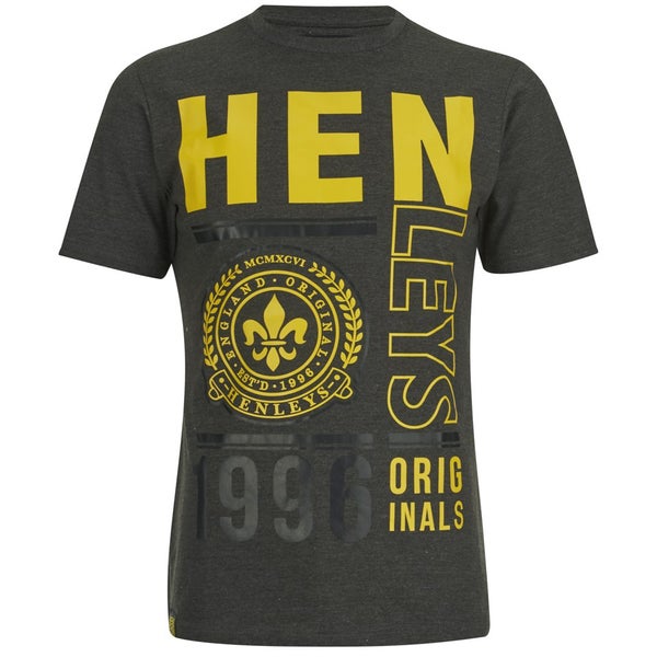 Henleys Men's Block Print T-Shirt - Heather Charcoal