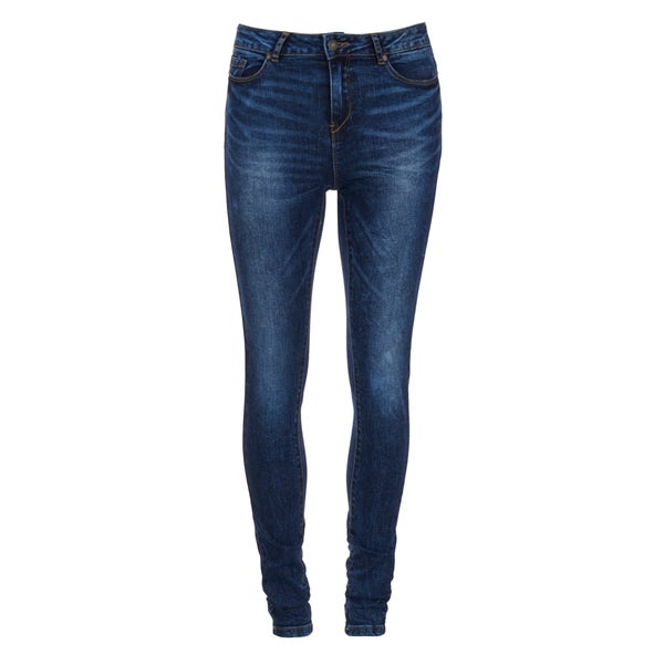 Vero Moda Women's Seven Slim Eye Jeans - Dark Blue Denim