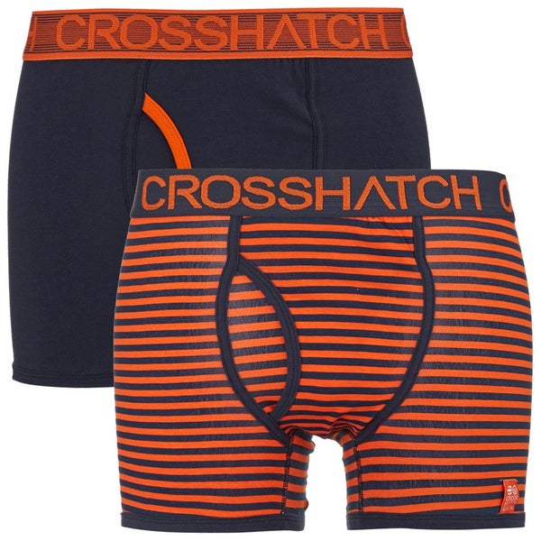 Crosshatch Men's GlowSync 2 Pack Boxers - Red Orange