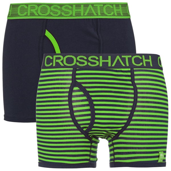 Crosshatch Men's GlowSync 2 Pack Boxers - Jasmine Green