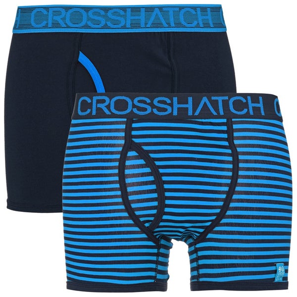 Crosshatch Men's GlowSync 2 Pack Boxers - Malibu Blue