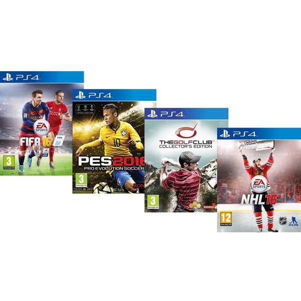 Ultimate Sports Bundle – Includes FIFA 16, The Golf Club Collector’s Edition, NHL 16 & PES 16