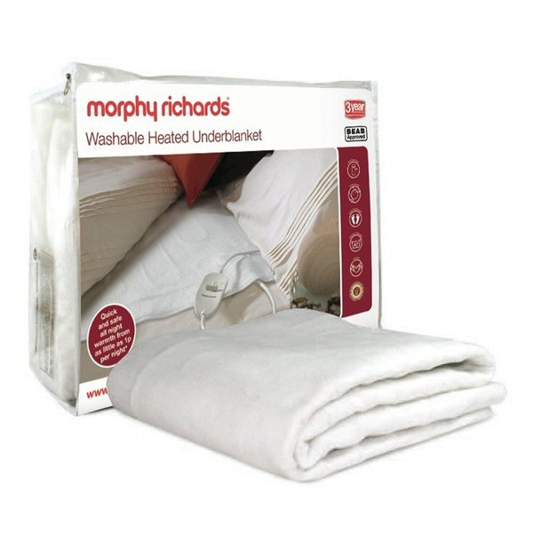 Morphy Richards 75183 Heated Blanket - White - Single