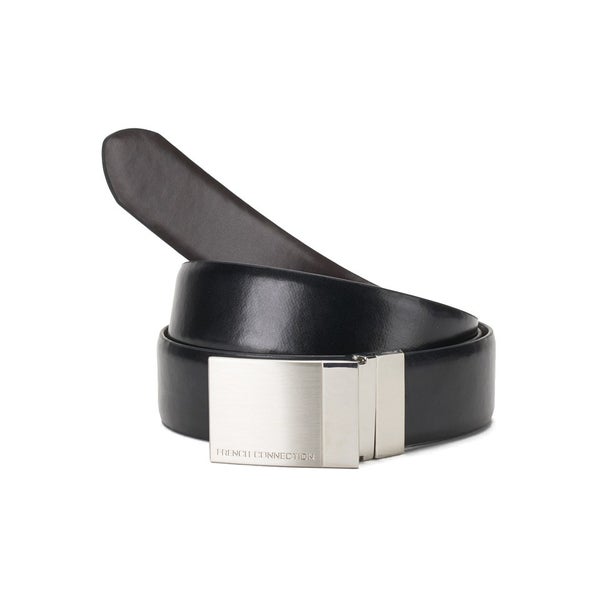 French Connection Men's Reversible Leather Belt - Black