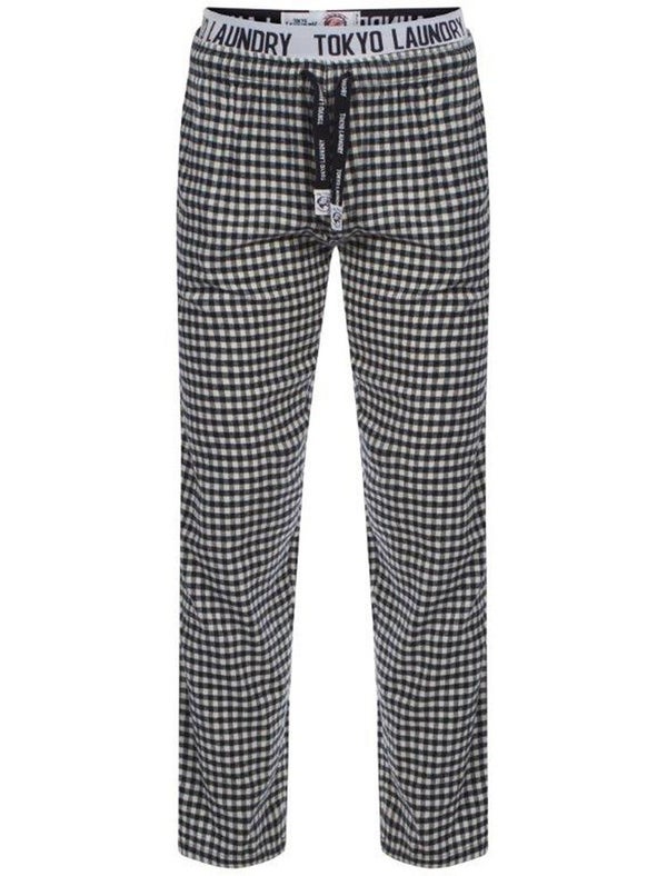 Tokyo Laundry Men's Johnston Small Check Flannel Loungepants - Midnight Blue