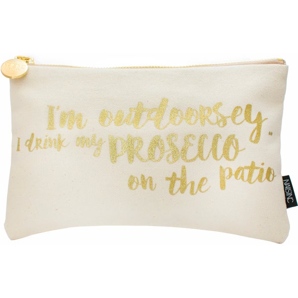 nails inc. 'I'm Outdoorsy...I Drink My Prosecco on The Patio' Canvas Cosmetic Bag - White