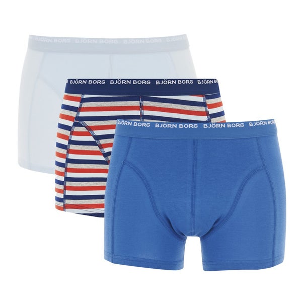 Bjorn Borg Men's 3 Pack Stripes Boxer Shorts - Estate Blue