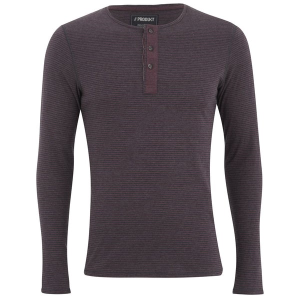 Produkt Men's OEK CVC Striped Long Sleeve T-Shirt - Burgundy