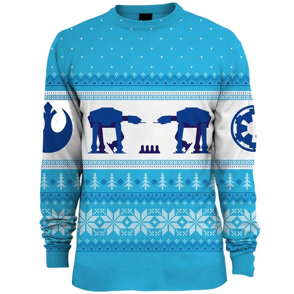 Star Wars AT-AT Knitted Christmas Jumper - Blue