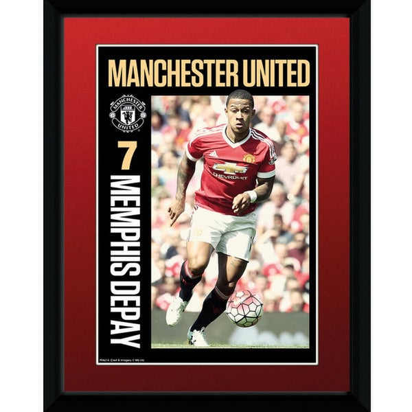 Manchester United Depay 15/16 - 8 x 6 Inches Framed Photographic