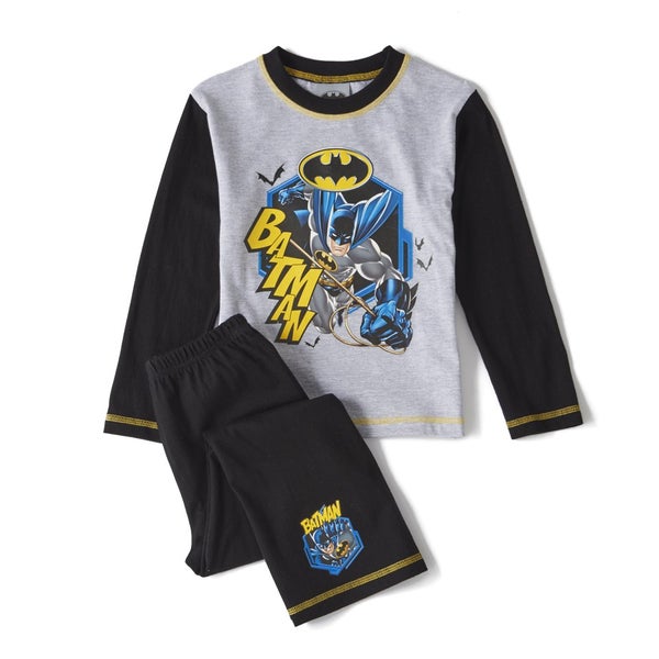 DC Comics Batman Boys' Long Sleeve Pyjamas - Black