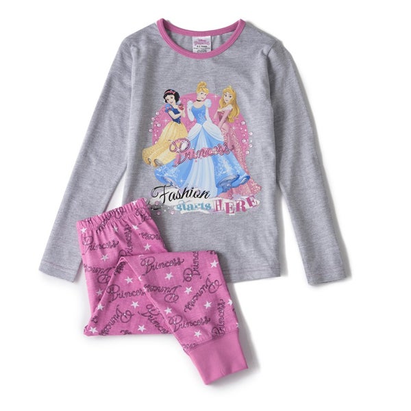 Disney Princesses Girls' Long Sleeve Pyjamas - Pink/Grey