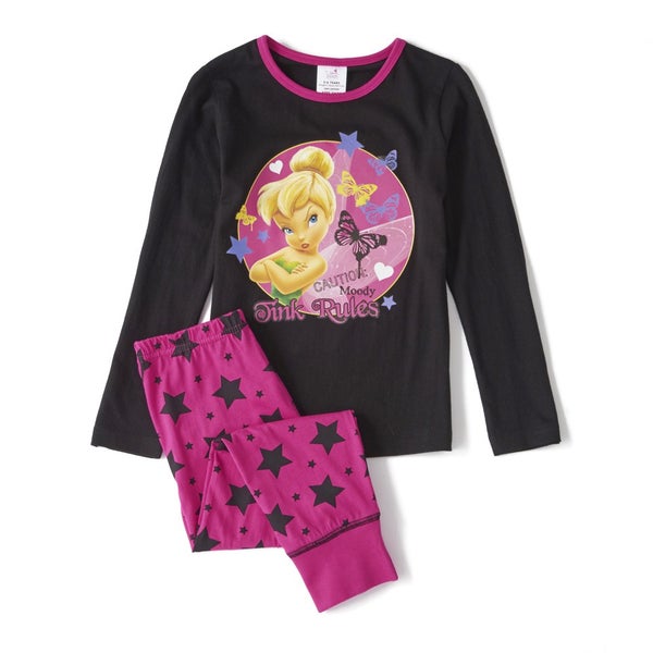 Disney Tinkerbell Girls' Long Sleeve Pyjamas - Pink