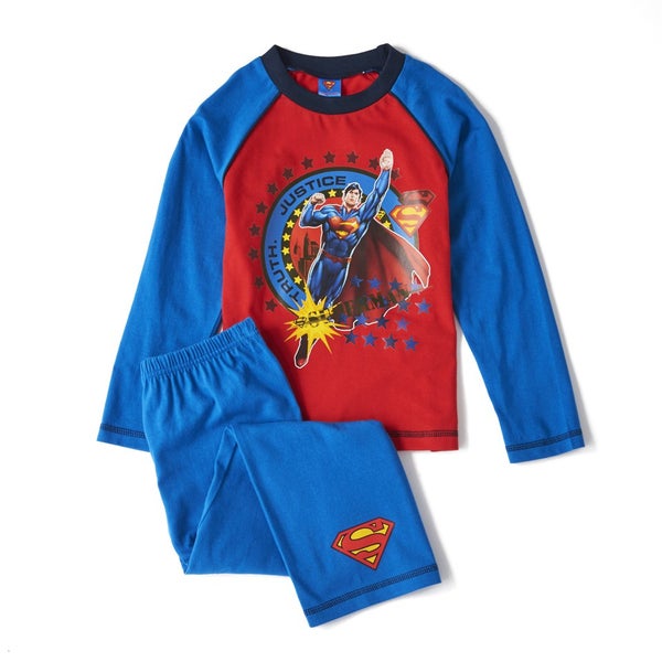 Marvel Superman Boys' Long Sleeve Pyjamas - Blue