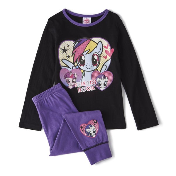 My Little Pony Girls' Long Sleeve Pyjamas - Purple/Black