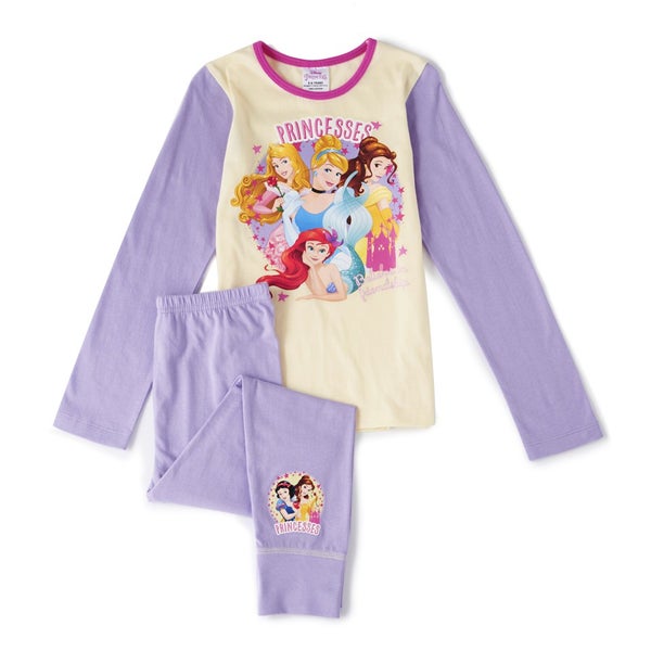 Disney Princesses Girls' Long Sleeve Pyjamas - Lilac/Cream