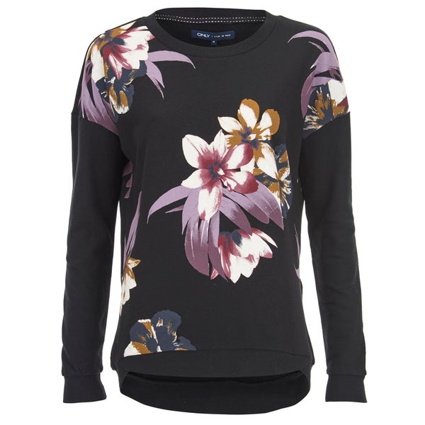 ONLY Women's Blomster Long Sleeve Sweatshirt - Black