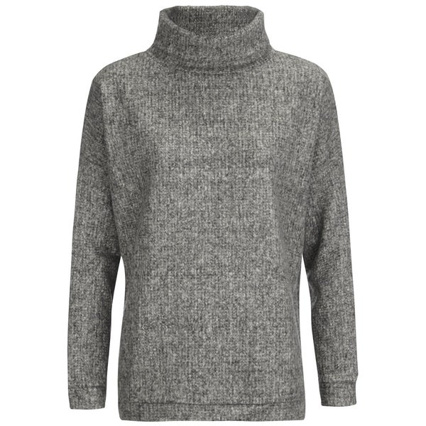 ONLY Women's Pine Loose Pullover Knitted Jumper - Medium Grey Melange