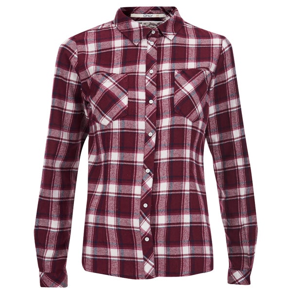 ONLY Women's Dixie Fitted Shirt - Windsor Wine