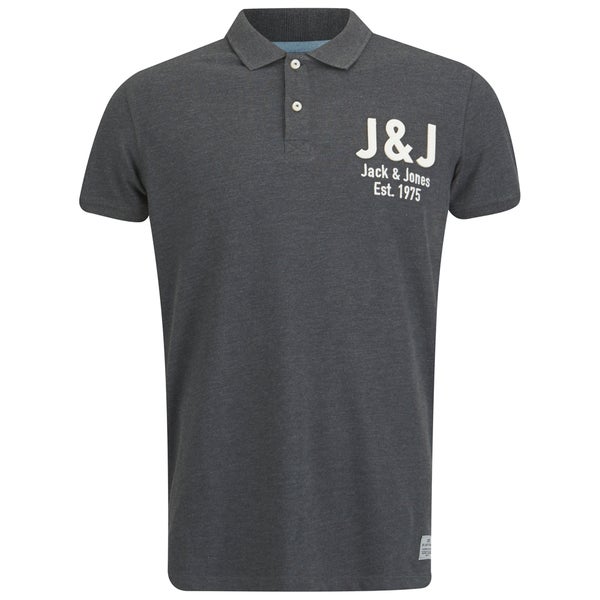 Jack & Jones Men's Moss Polo Shirt - Dark Grey Melange