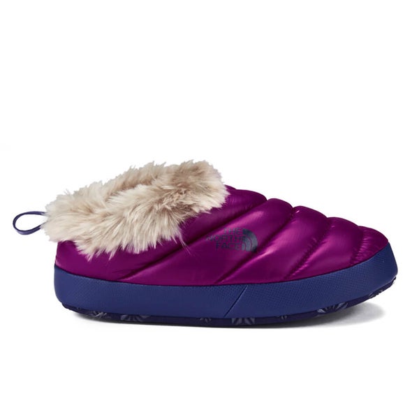 The North Face Women's Tent Mule Faux Fur Slippers - Shiny Radiance Purple/Astral Aura Blue