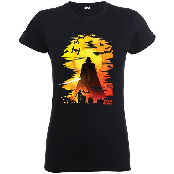 Star Wars Women's Halloween Darth Vader Silhouette Shirt - Black