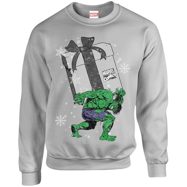 Marvel Kids' Comics Christmas Santa Hulk Sweatshirt - Heather Grey