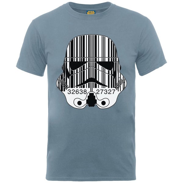 Star Wars Men's Command Stormtrooper Barcode T-Shirt - Indigo Blue