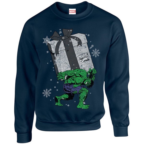 Marvel Kids' Comics Christmas Santa Hulk Sweatshirt - Navy