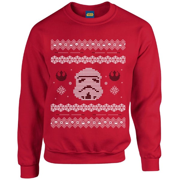 Star Wars Kids' Christmas Stormtrooper Yoda Sweatshirt - Red