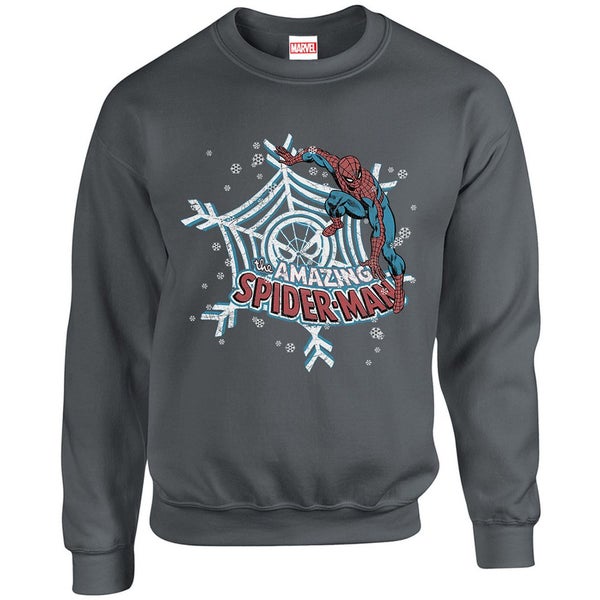 Marvel Kids' Comics Christmas Spider-Man Sweatshirt - Charcoal