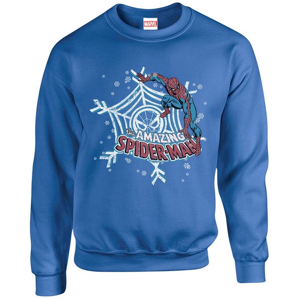 Marvel Kids' Comics Christmas Spider-Man Sweatshirt - Royal