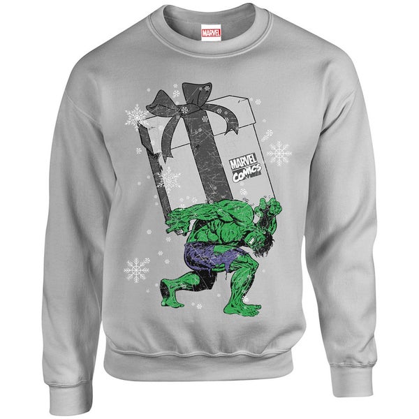 Marvel Comics Christmas Santa Hulk Sweatshirt - Heather Grey