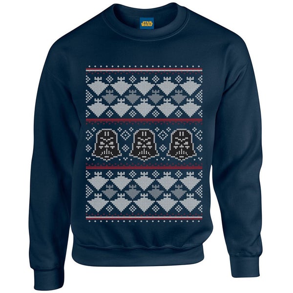 Star Wars Kids' Christmas Darth Vader Imperial Starship Sweatshirt - Navy