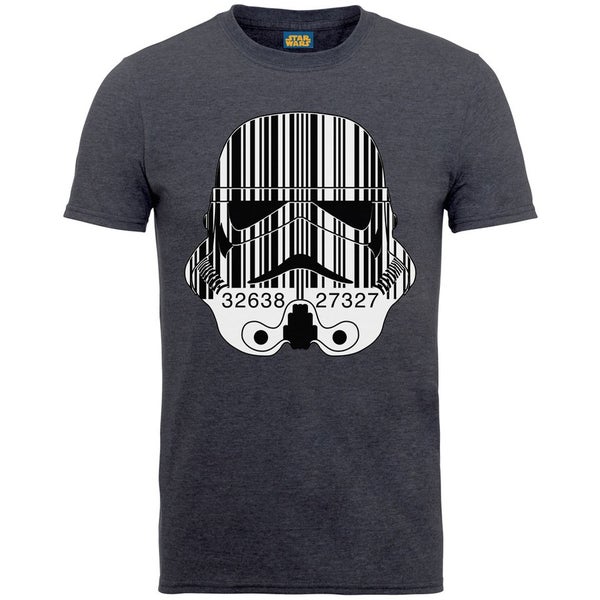 Star Wars Men's Command Stormtrooper Barcode T-Shirt - Tweed