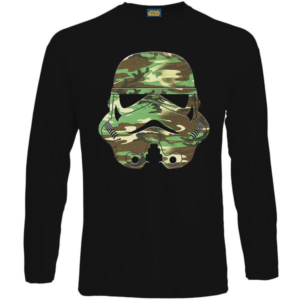 Star Wars Men's Command Stormtrooper Military Long Sleeve T-shirt - Black