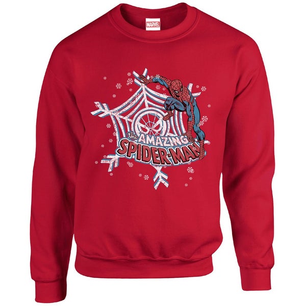 Marvel Kids' Comics Christmas Spider-Man Sweatshirt - Red