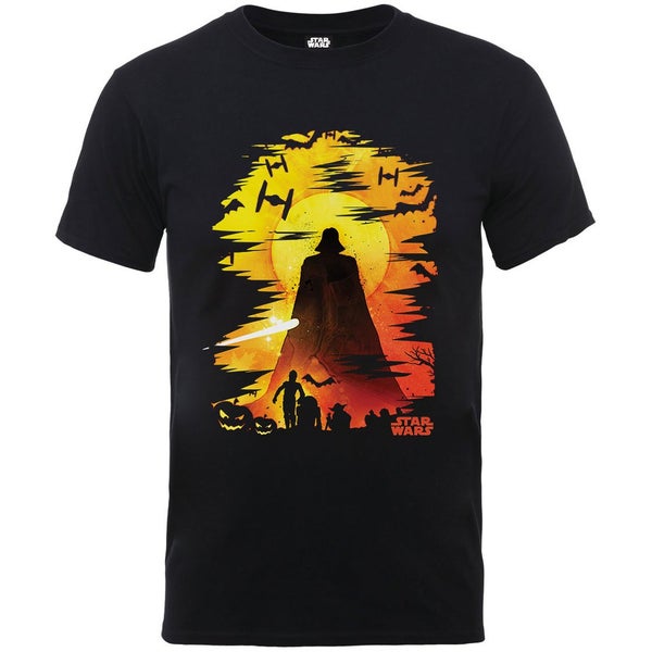 Star Wars Men's Halloween Darth Vader Silhouette T-Shirt - Black