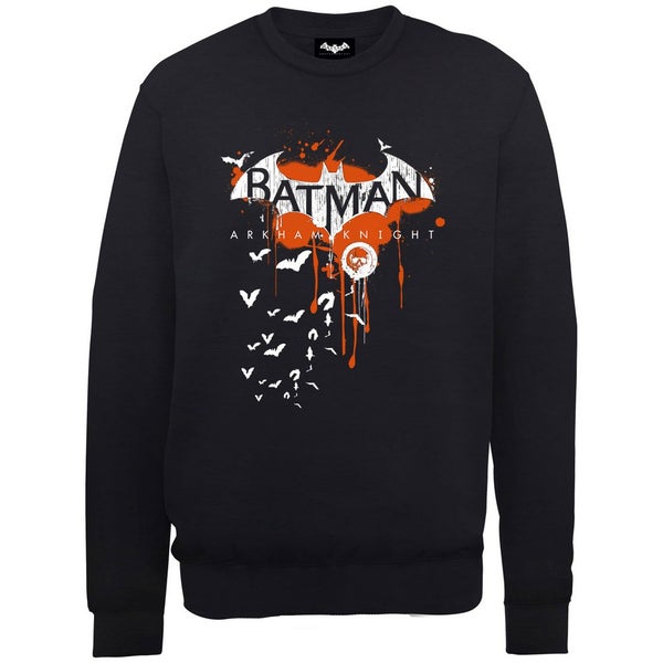 DC Comics Batman Arkham Knight Halloween Logo Art Sweatshirt - Black