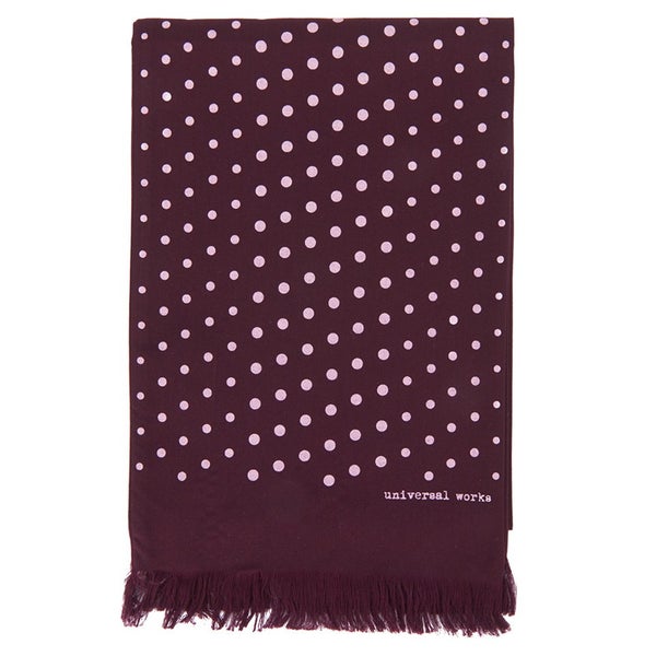 Universal Works Men's Short Dot Rayon Scarf - Port