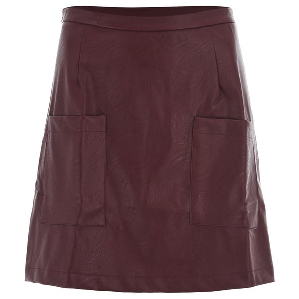 MINKPINK Women's "Sugar Coat" A-Line Skirt - Ox Blood Red