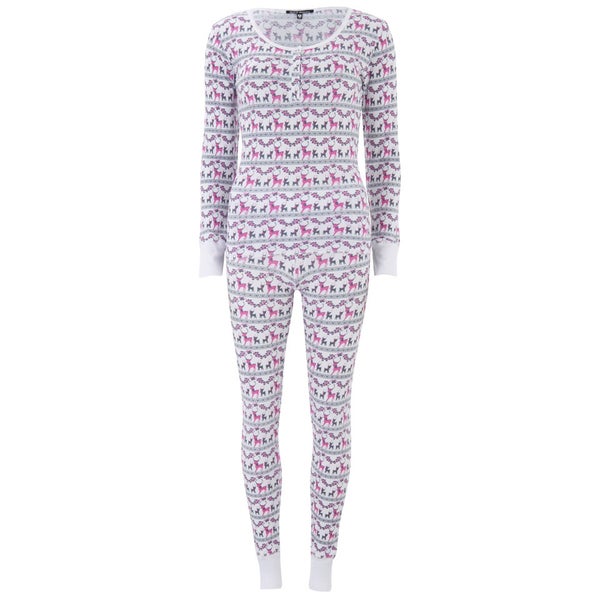 Wildfox Women's Christmas Reindeer Ski Bunny Pyjama Set - Pink