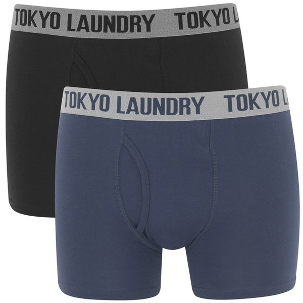 Tokyo Laundry Men's 2-Pack Kobe Boxers - Black/Mood Indigo
