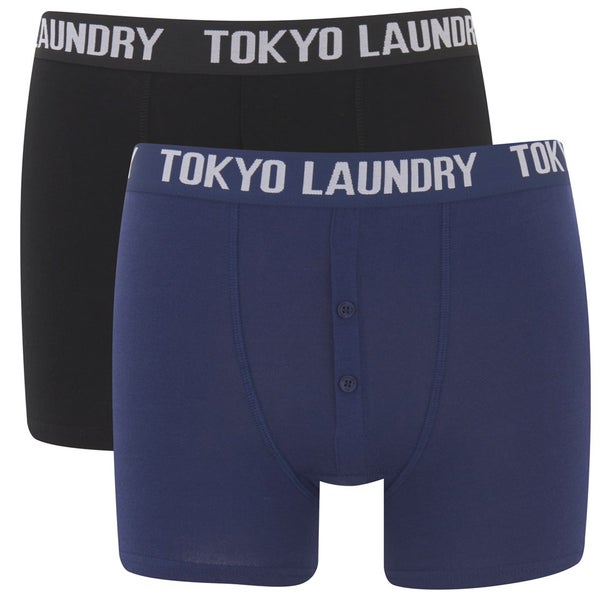 Tokyo Laundry Men's 2-Pack Malone Boxers - Medieval Blue/Black