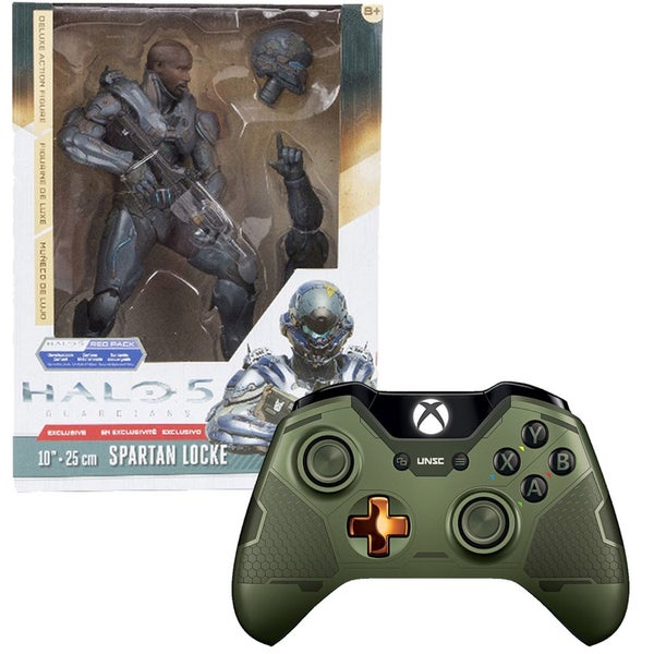 Limited Edition Halo 5: Guardians The Master Chief Wireless Controller + Halo 5 - Spartan Locke 10 Inch