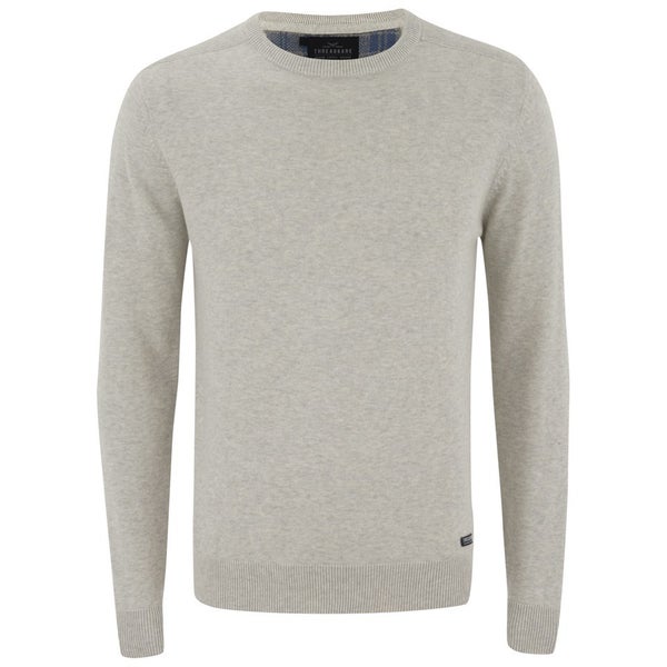 Threadbare Men's Beijing Cotton Crew Neck Jumper - Snow Marl