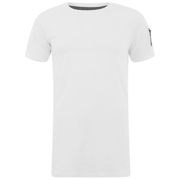 Eclipse Men's Gilson Zip Sleeve Longline T-Shirt - White
